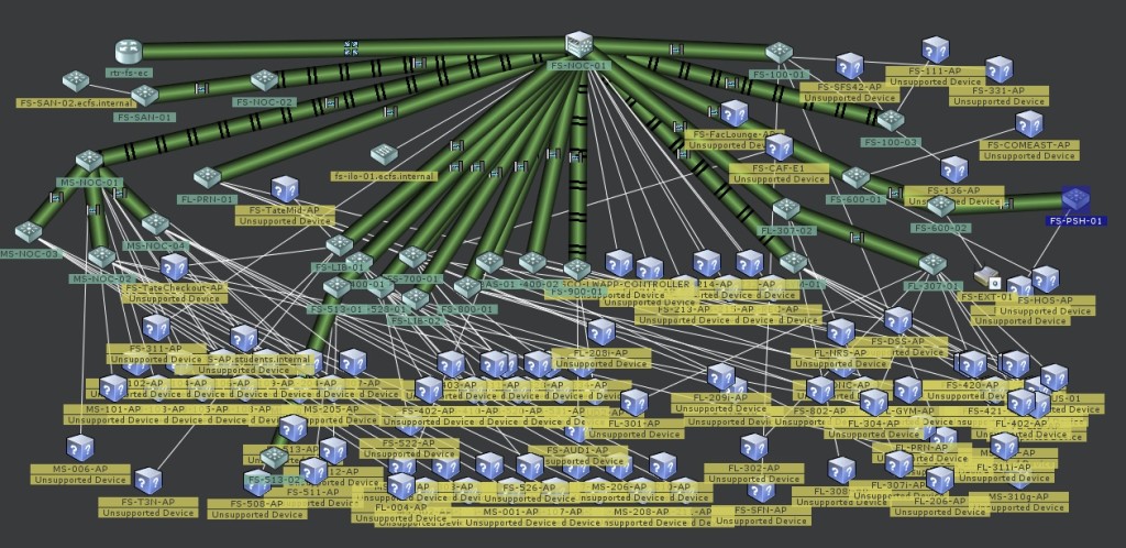 A map of Fieldston's Server network