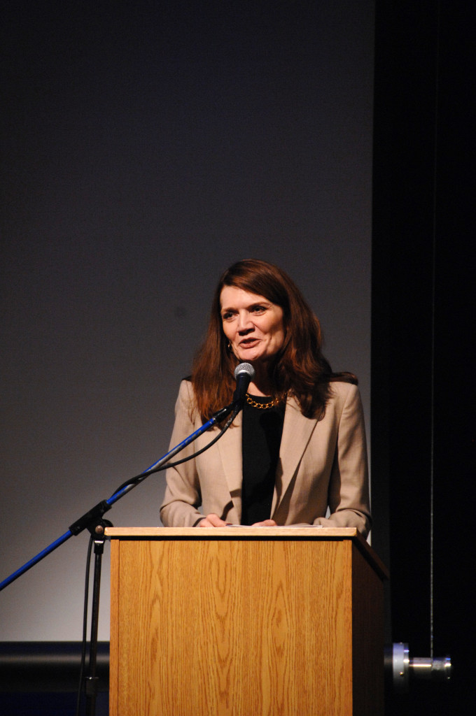 Jeannette Walls speaks to upper school Photo by Jacob Cader