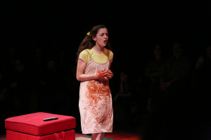 Photo by Jacob Cader: Sarah Sugg (VI), who plays “Lucy,” after she’s killed her child