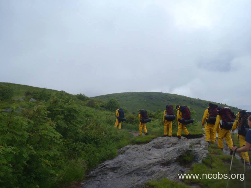 David Fishman hiking with outward bound. Photo courtesy of ncobs.org.